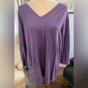 Cut Loose V-Neck Knit Long Sleeve Tunic XL